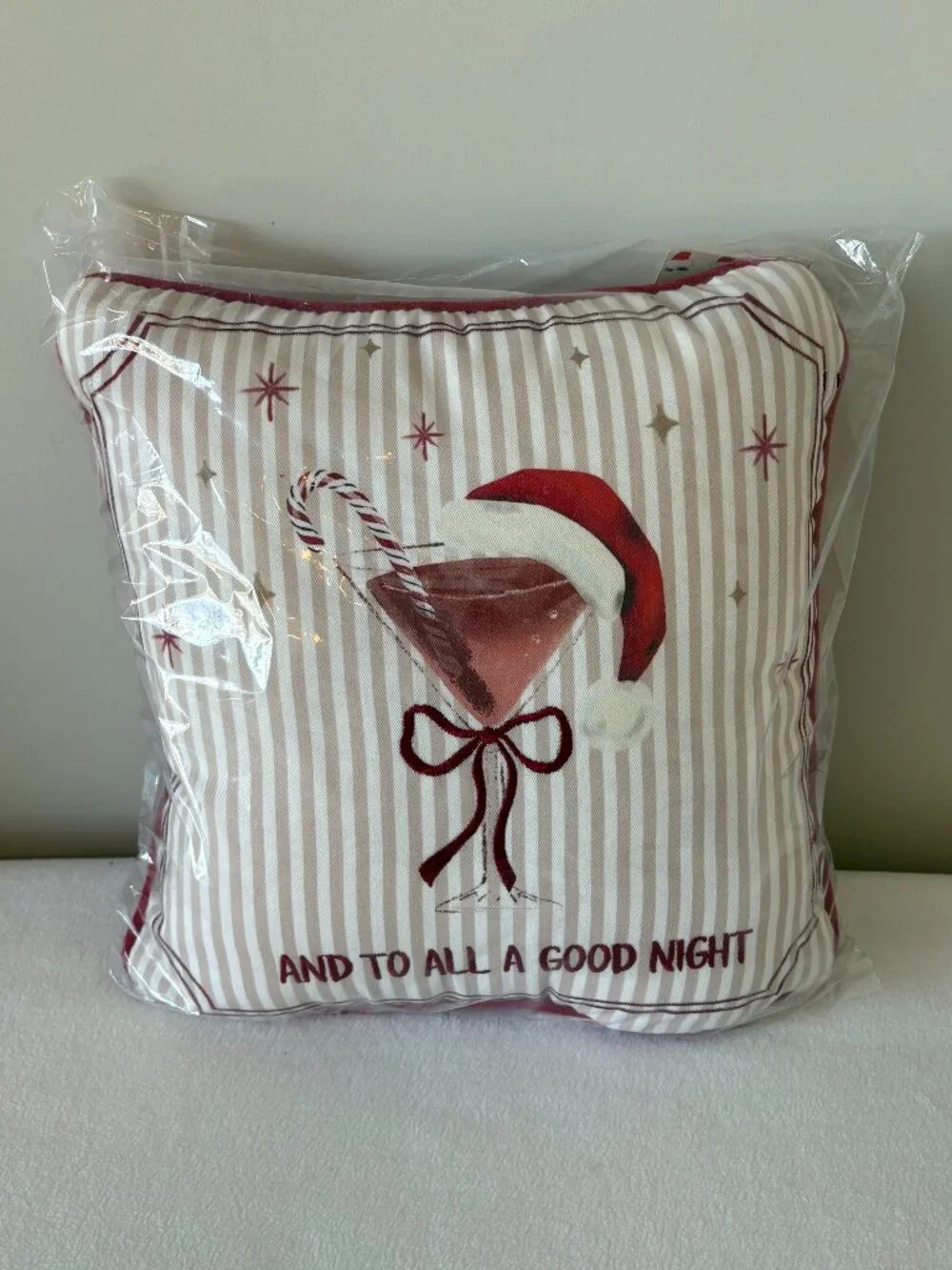 NWT - Bouffants & Broken Hearts 'And To All A Good Night' Pillow - Lilac -14x14
